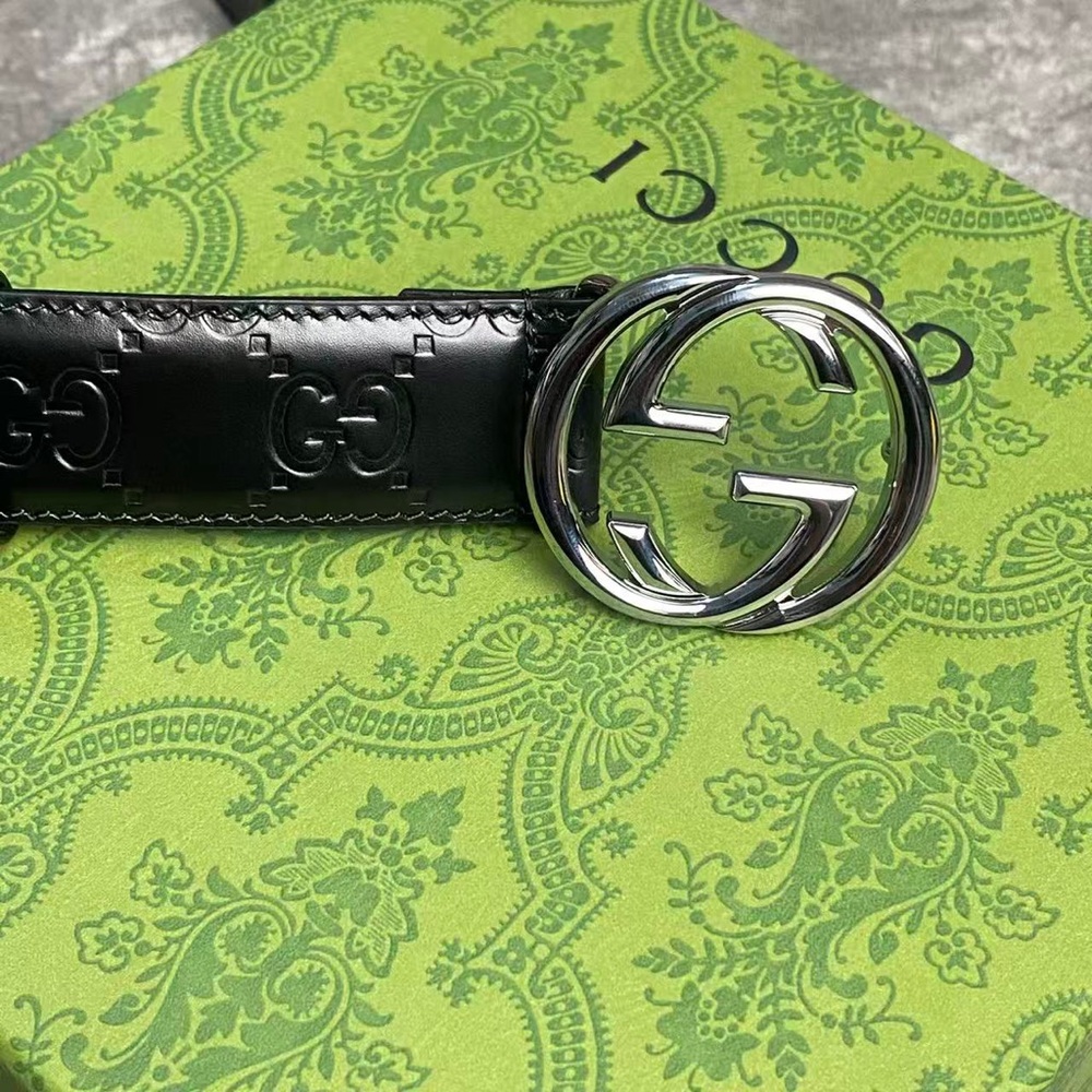 Gucci Black Leather GG Belt 85cm / 34in – Excellent Condition w/ Box & Dust Bag - Picture 5 of 8